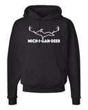 "Mich-i-gan-Deer (Upper)" Michigan Premium Hooded Sweatshirt - michiganluv