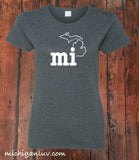 Women's "mi" Michigan T-Shirt - michiganluv