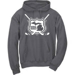 Michigan "(Shield) Born and Raised" Hockey Premium Hooded Sweatshirt - michiganluv
