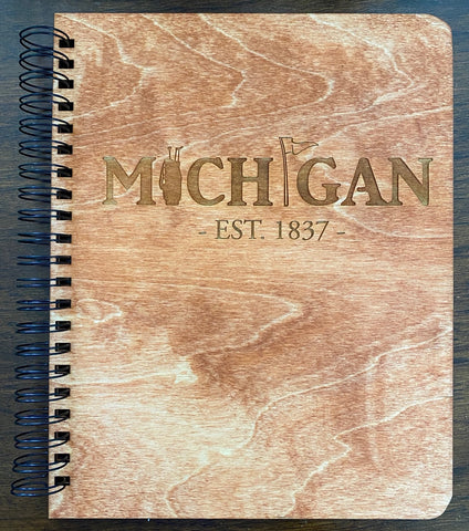 Michigan Golf Wooden Notepad - Paper - Notepad - 11" x 8.5"
