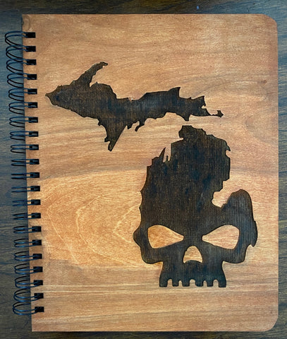 Michi-skull Wooden Notepad - Paper - Notepad - 11" x 8.5"