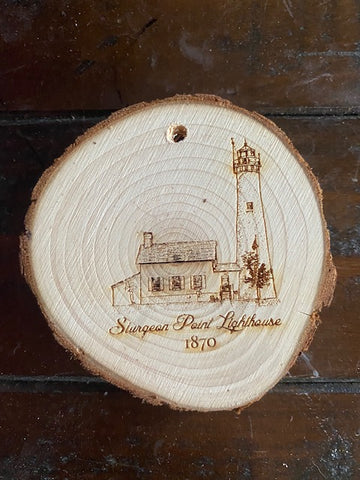 Sturgeon Point Lighthouse Wooden Ornament