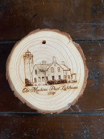 Old Mackinac Point Lighthouse Wooden Ornament