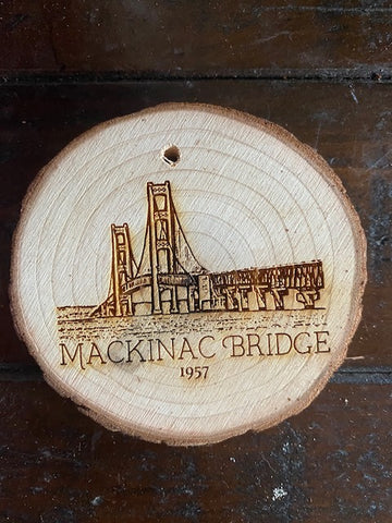 Mackinac Bridge Wooden Ornament