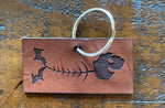 Stained Michigan "MichiFish" Leather Keychain