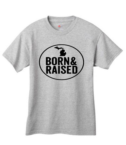 Youth Michigan "Born & Raised" T-Shirt - michiganluv
