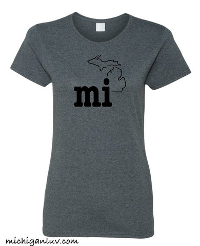 Women's "mi" Michigan T-Shirt - michiganluv