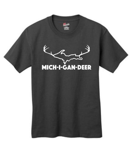 Youth "Michi-gan-deer" Deer Upper Peninsula T-Shirt - michiganluv