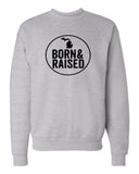 Michigan "Born & Raised" Premium Crewneck Sweatshirt - michiganluv
