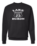 "Lake Huron US 23" Premium Crewneck Sweatshirt - michiganluv