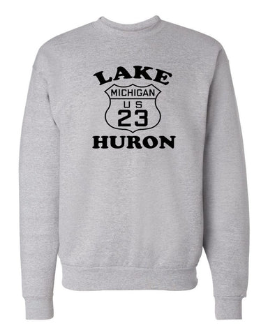 "Lake Huron US 23" Premium Crewneck Sweatshirt - michiganluv
