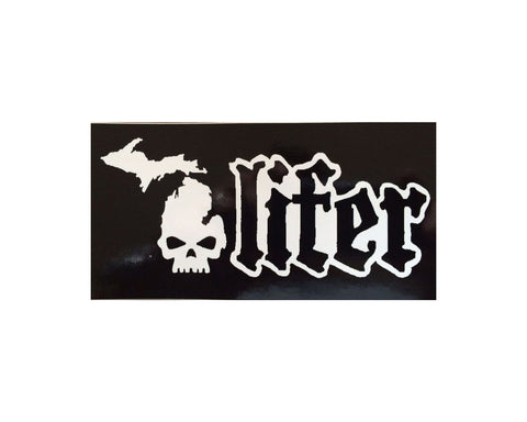Michigan "Lifer" Vinyl Sticker - Black - michiganluv