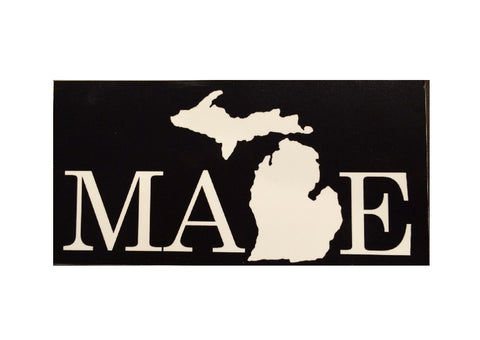 "Made" Vinyl Sticker - Black - michiganluv