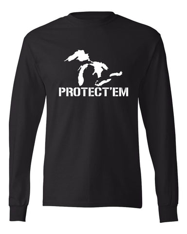 Great Lakes / Michigan "PROTECT'EM" Premium Long Sleeve T-Shirt - michiganluv