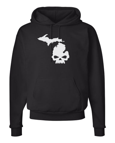 "Michi-Skull" Premium Hooded Sweatshirt - michiganluv
