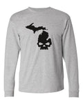 Michigan "Michi-Skull" Premium Long Sleeve T-Shirt - michiganluv