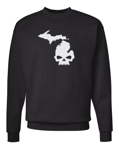 "Michi-skull" Premium Crewneck Sweatshirt - michiganluv