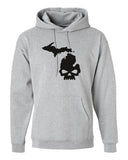 "Michi-Skull" Premium Hooded Sweatshirt - michiganluv