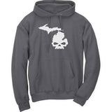 "Michi-Skull" Premium Hooded Sweatshirt - michiganluv