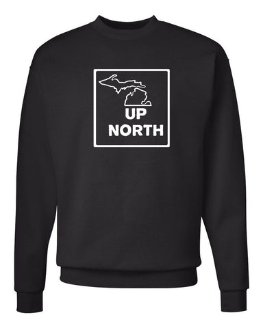 Michigan "UP NORTH" Premium Crewneck Sweatshirt - michiganluv