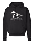 "you, me & the lakes..." Great Lakes Premium Hooded Sweatshirt - michiganluv